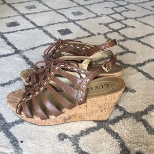 Guess lace up wedges